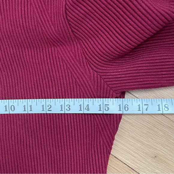 Rebecca Minkoff Magri in Wine Ribbed Knit Cutout Zip Back Dress - Size Large - Picture 11 of 13